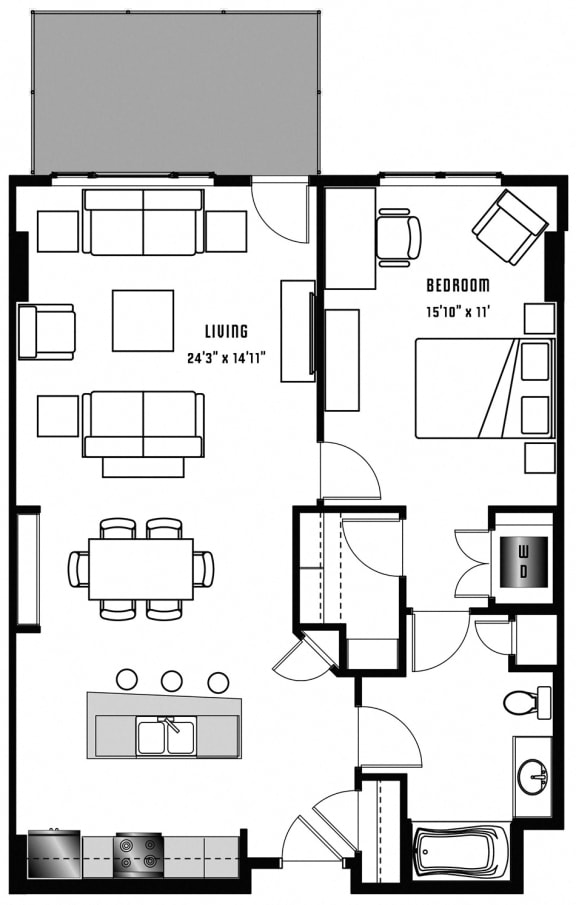 A9 Floor Plan at 2020 Lawrence, Colorado, 80205