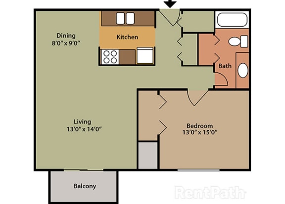 1 Bed 1 Bath West Phase at Candlewyck Apartments, Kalamazoo