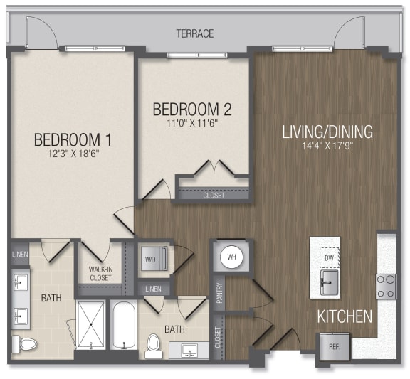 Floor Plan  at The Metropolitan Downtown Columbia, Columbia, MD, 21044