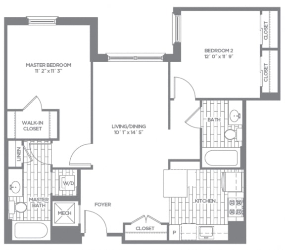 Floor plan at The Asher, Alexandria, 22314