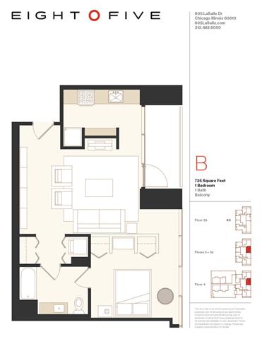 A2 Floor Plan at Eight O Five, Illinois