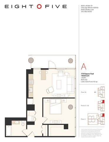 A4E Floor Plan at Eight O Five, Chicago, IL