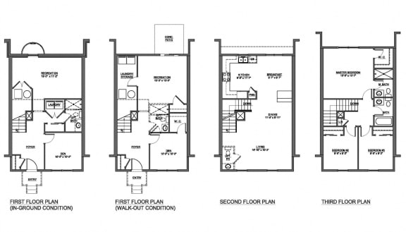 4 bedroom floor plan at The Pointe at Manorgreen in Middle River, MD