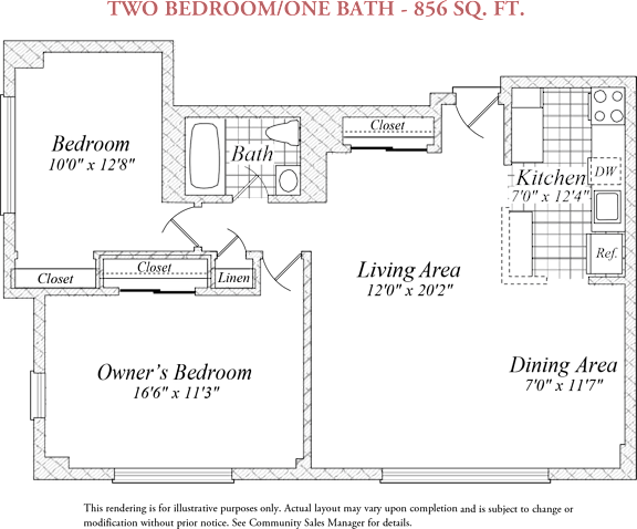 Two Bedrooms One Bath Two Bedrooms One Bath at Dominion Towers Apartments, Arlington, Virginia