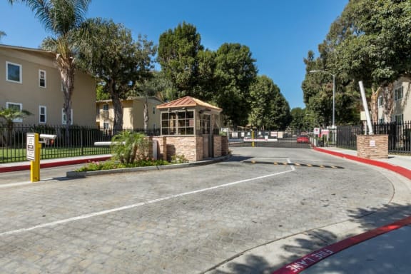 Security Gate Controlled Access Entrance at Gloria Homes Apartments, Los Angeles, 90016