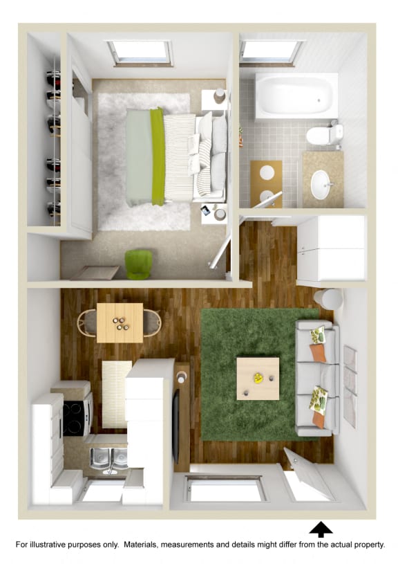 Floor Plan  1 Bedroom 1 Bath