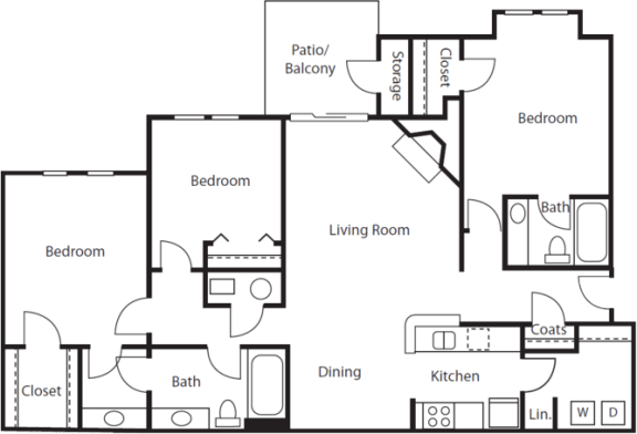 1275sqft_TheChelsea Floor Plan 1275sqft_TheChelsea Floor Plan at The Chelsea, Norcross, GA