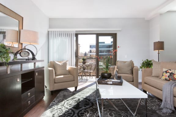 Living Area With Balcony at Nineteen800, Cupertino, California