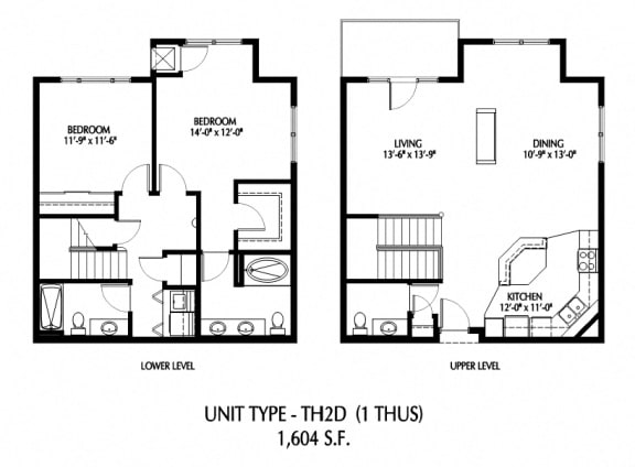 2BRM-D Floor Plan at 808 Berry Place, Saint Paul, MN