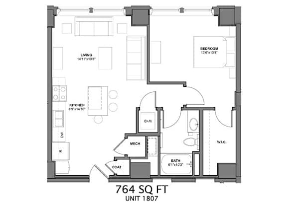 1 Bedroom Floor Plan