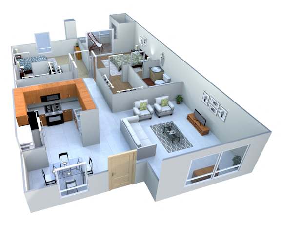 2 Bedroom Floorplan at San Lucas Apartments, Tolleson, 85353