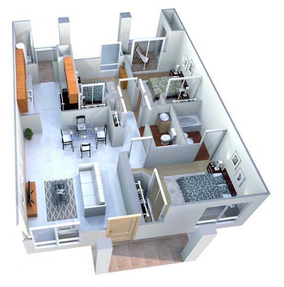 3 Bed Floorplan at San Lucas Apartments, Tolleson, Arizona