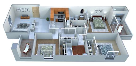 3B Floorplan at San Angelin Apartments, Mesa, Arizona