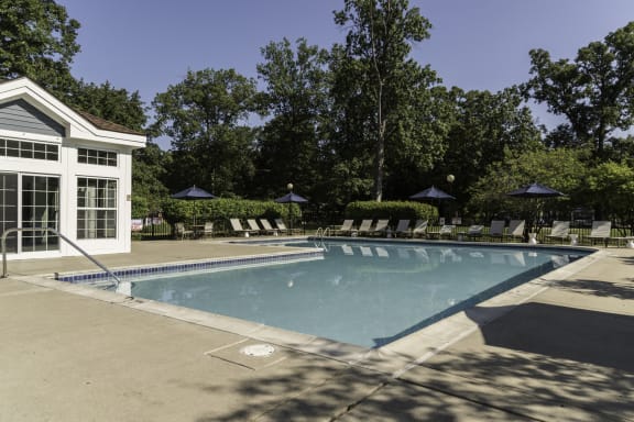 Private Lakeside Swimming Pool at Fairlane Woods Apartments, Dearborn, MI