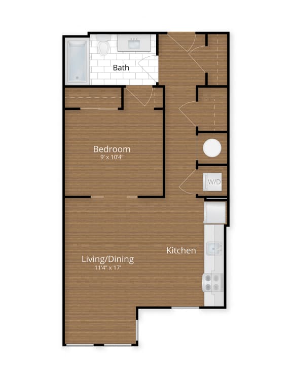 1 Bedroom 1 Bathroom Floor Plan at 1600 Pennsylvania Avenue SE, Washington