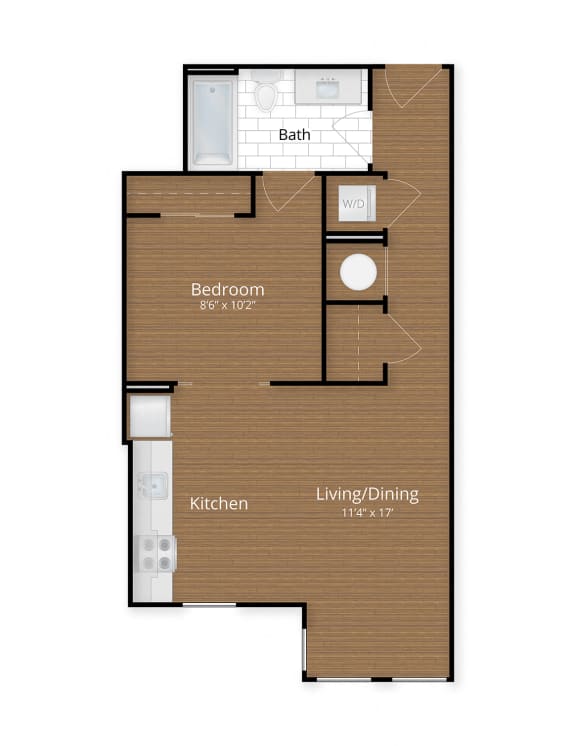 1 Bed Floor Plan at 1600 Pennsylvania Avenue SE, Washington, 20003