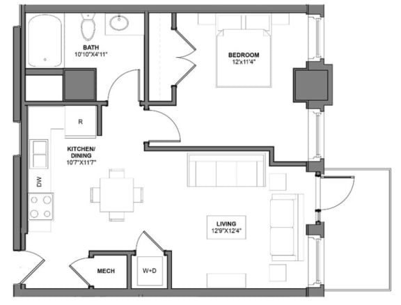 Floor Plan I_A6 at Arcade Artist Apartments, St Louis, Missouri