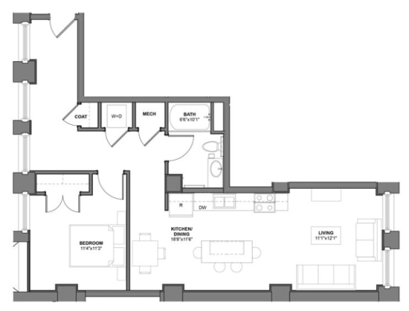 Floor Plan I_FF6 at Arcade Artist Apartments, Missouri, 63101