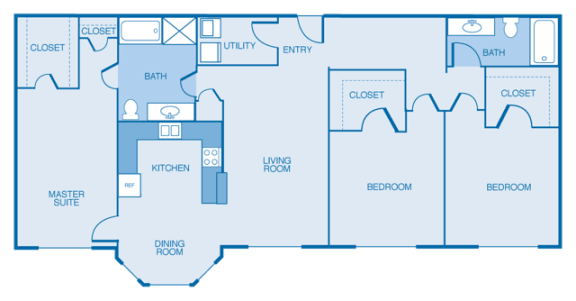 East-Haven Floor Plan East-Haven Floor Plan at Estates at Hollister Apartments, Houston, Texas