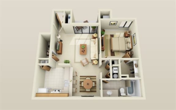 Unique One Bedroom Floorplan at Park Lane Apartments, Southfield