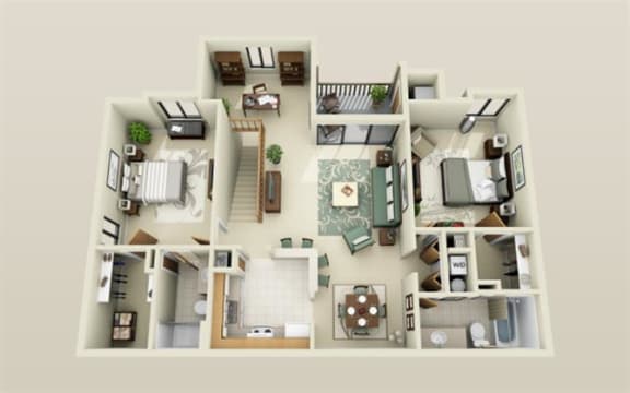 Large Two Bedroom Floorplan at Park Lane Apartments, MI 48033