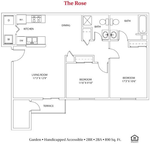 Floor Plan  2 bedroom 2 bathroom Floor plan A at Bayberry Cove, Bellbrook, OH