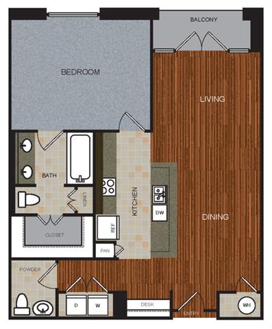 B1 Floor Plan at Berkshire Riverview, Texas, 78741