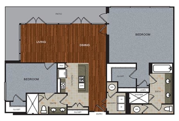 D9 Penthouse Floor Plan at Berkshire Riverview, Austin, 78741