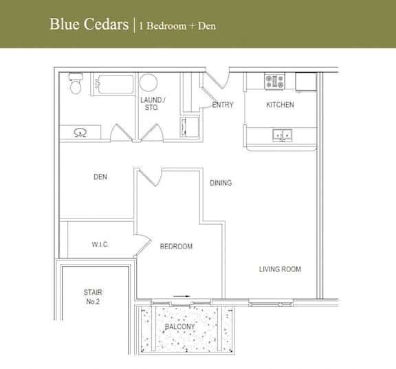 Blue Cedars One Bedroom + Den A Image