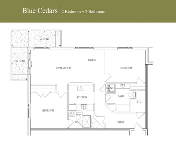 Blue Cedars Two Bedroom Corner Image