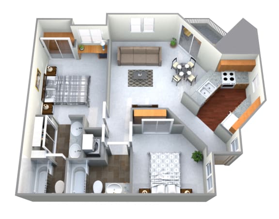 Chabot 2 bed 2 Bath Floor Plan