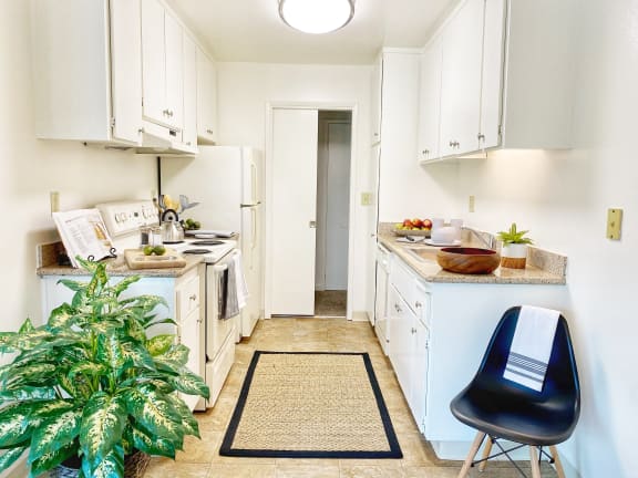 full kitchen with white cabinetry