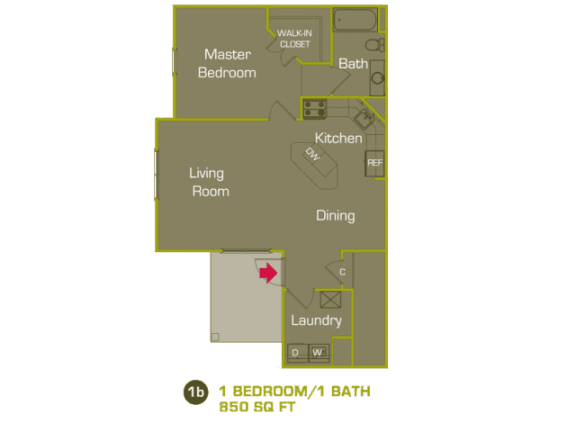 848 Square-Foot A2 Floor Plan at Woodland Trail, LaGrange, GA