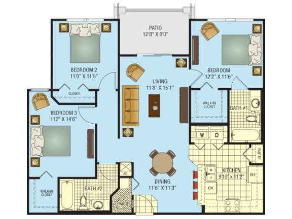 Floor Plan  Three bedroom