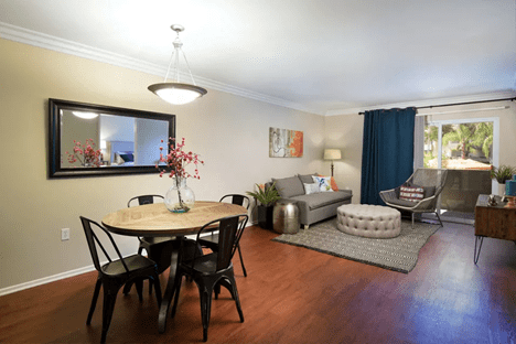 Living decor at Legends at Rancho Belago, Moreno Valley, California