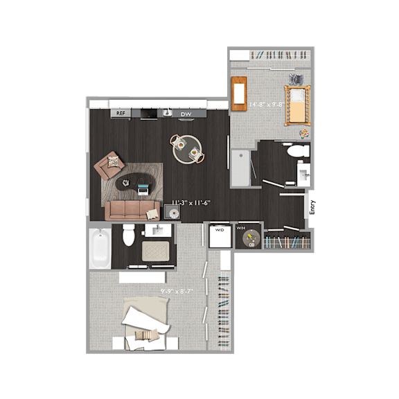 2 bed 2 bath C3 Floor Plan at The Edison at Union Market, Washington, Washington