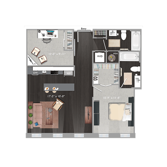 Floor Plan  2 bed 2 bath C5 Floor Plan at The Edison at Union Market, Washington