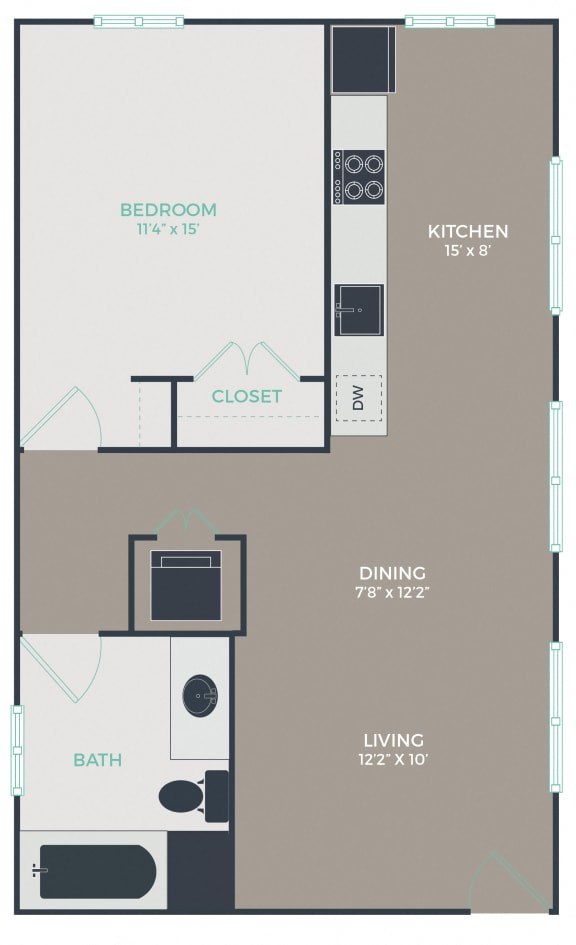 Floor Plan  A2-C_1B1B_679 Floor Plan at Link Apartments&#xAE; Mixson, North Charleston, SC, 29405