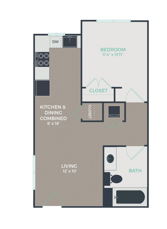 Floor Plan  A2_1B1B_624 Floor Plan at Link Apartments&#xAE; Mixson, North Charleston