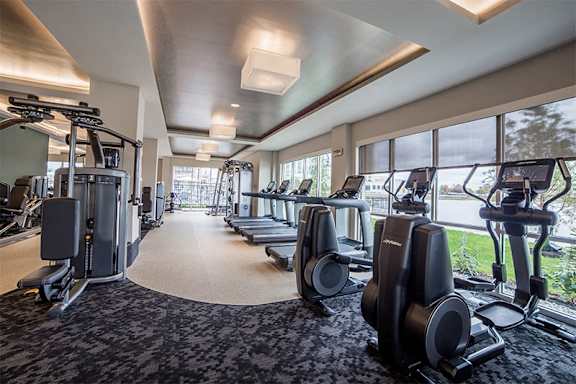 Gym section at Quarry at River North Apartments, Indianapolis, IN