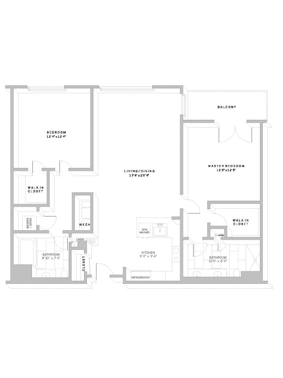 Floor Plan B2 Floor Plan B2 at AVE Florham Park, New Jersey