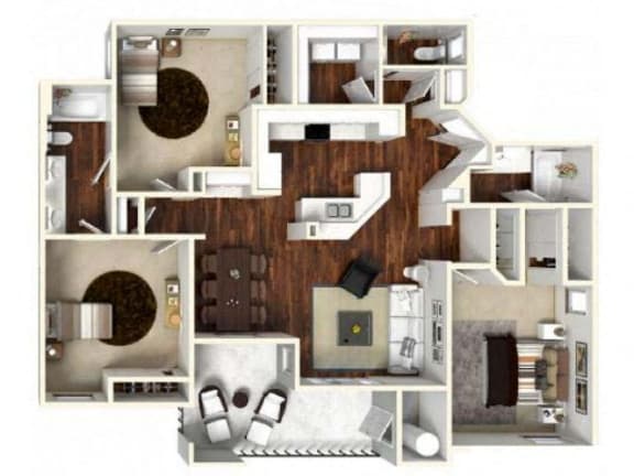 3 bedroom Floor Plan  apartments for rent in Rocklin