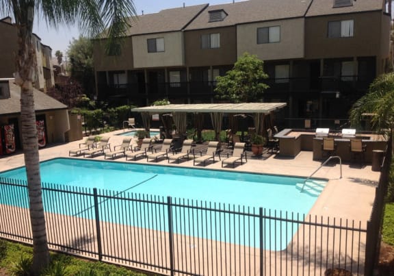 Fenced Pool at Highlander Park Apts, California, 92507