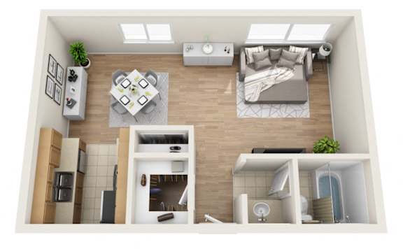 Studio Floor Plan Studio Floor Plan at Joro Properties, California, 90046
