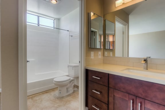 Bathroom with Bathtub at La Vista Terrace, Hollywood, California