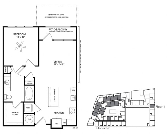 Polk Floor Plan at Berkshire Chapel Hill, North Carolina, 27514