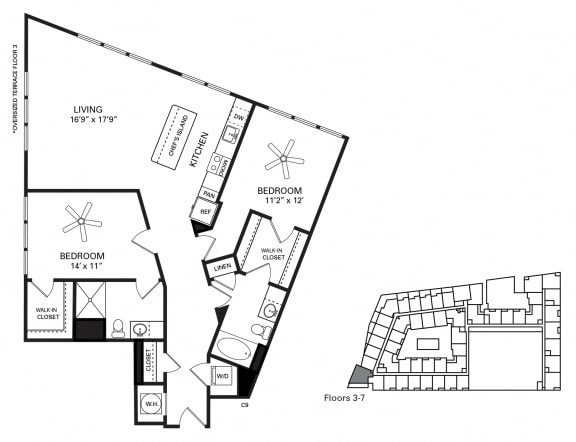 Rosemary Floor Plan at Berkshire Chapel Hill, Chapel Hill, North Carolina