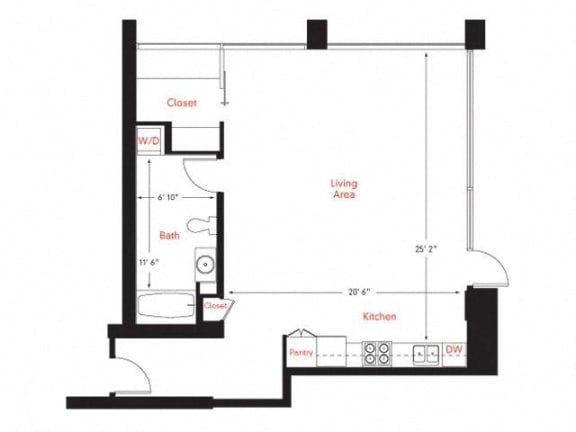 B-8 Floor Plan at Met Lofts, Los Angeles, CA