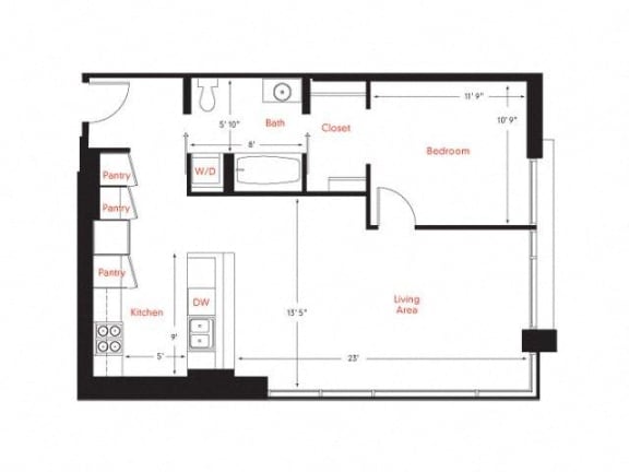 C-6 Floor Plan at Met Lofts, Los Angeles, 90015