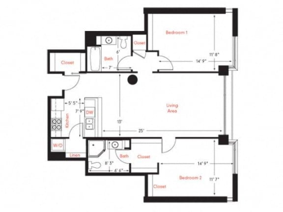 D-1 Floor Plan at Met Lofts, California